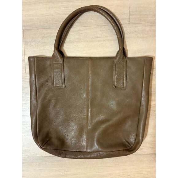 Extra Large Sturdy Travel /Tote Genuine Brown Leather Bag - Picture 11 of 11